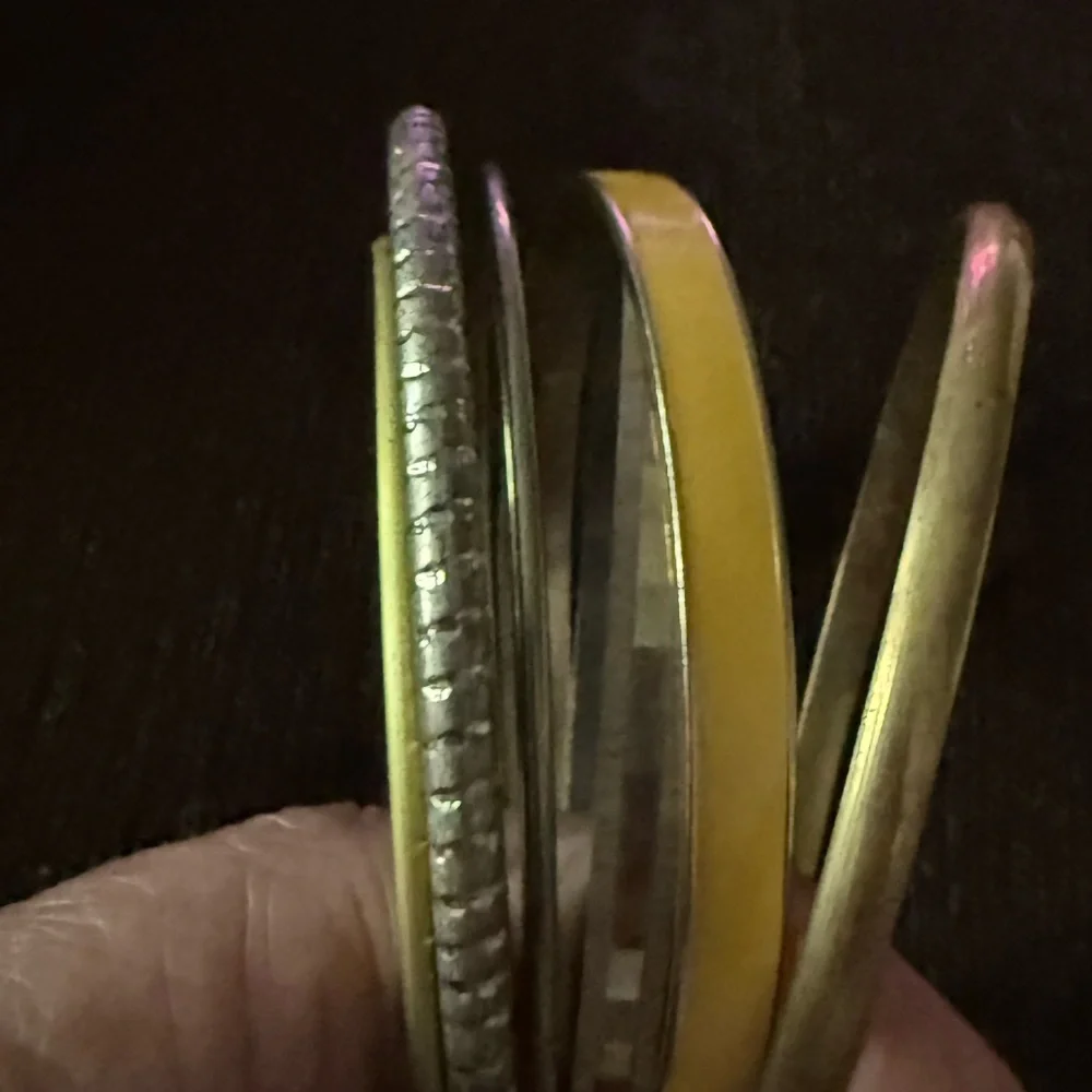 Elegant Silver and Gold Bangle Set